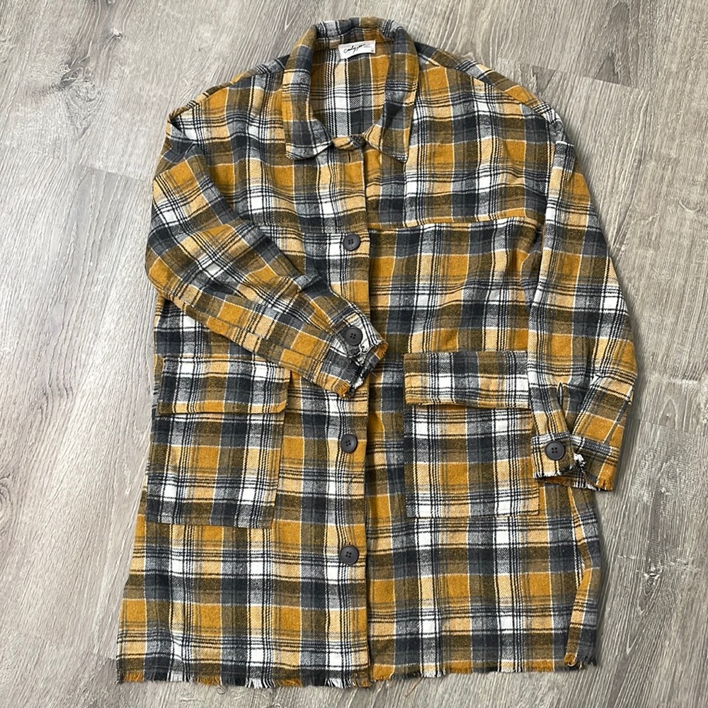 Carly Jeans Flannel Shacket